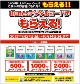 ヨドバシカメラiTunes Card Webキャンペーン