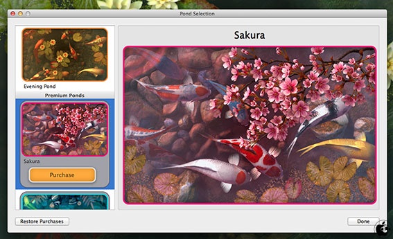 3planesoftの動くmac用3d壁紙アプリ Koi Pond 3d を試す Mac App Store Macお宝鑑定団 Blog 羅針盤