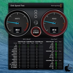 Blackmagic Disk Speed Test：iMac (Mid 2014)