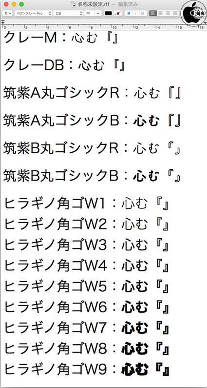 Os X El Capitan採用フォント 筑紫a丸ゴシック 筑紫b丸ゴシック クレー ヒラギノ角ゴシック について Mac Os X Macお宝鑑定団 Blog 羅針盤