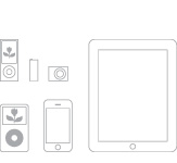 iPod, iPhone, and iPad compatibility icons