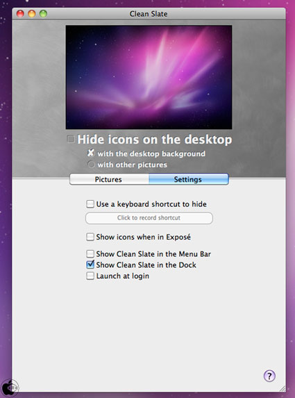 壁紙で 散らかったデスクトップを隠すmac用アプリ Clean Slate を試す Mac App Store Macお宝鑑定団 Blog 羅針盤