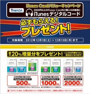 iTunes Cardバリューキャンペーン