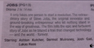 新聞の映画「JOBS」紹介