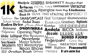 1000 OpenType Fonts
