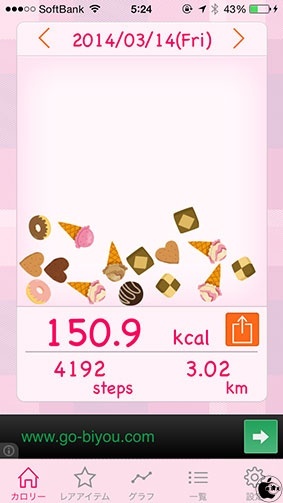 歩数計〜消費カロリーがわかるSweets Steps〜