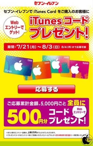 iTunes コード プレゼント！