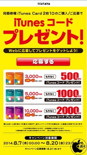 iTunes デジタルコードプレゼント！