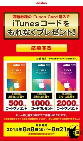 Joshin x iTunes Card キャンペーン
