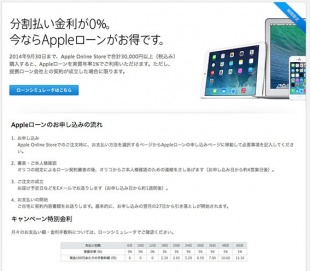 Apple Loan ０％分割払いキャンペーン