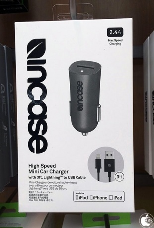 Incase High Speed Mini Car Charger with Lightning-to-USB Cable