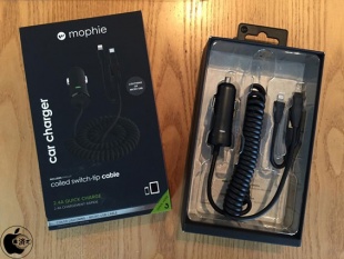 mophie Car Charger + Coiled Switch-Tip Cable