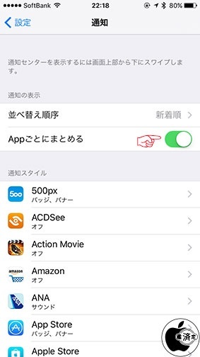 Appごとにまとめる