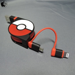 cheero 2in1 Retractable USB Cable with Lightning & micro USB POKEMON version 70cm