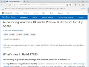 Windows 10 Insider Preview Build 17623 (RS5)