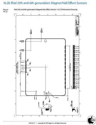 iPad (5th and 6th generation) with Wi-Fi + Cellular Dimensional Drawing