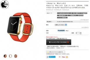 Apple Watch Edition (1st generation)/38mm 18K イエローゴールド、レッドキャップ