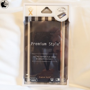 iPhone X用オールPUレザーフリップカバー