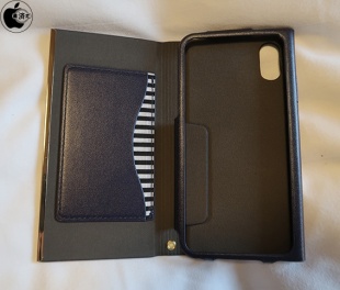 iPhone X用オールPUレザーフリップカバー