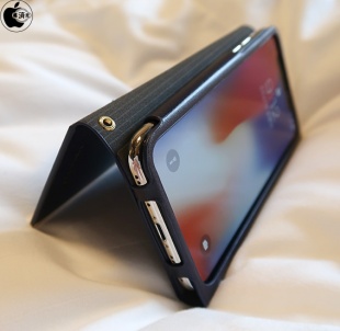 iPhone X用オールPUレザーフリップカバー