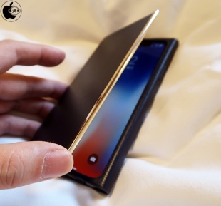 iPhone X用オールPUレザーフリップカバー