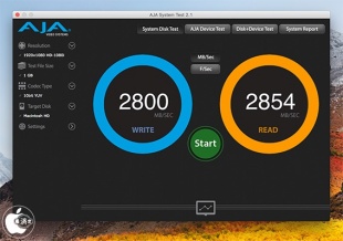 AJA System Test：APPLE SSD AP4096M