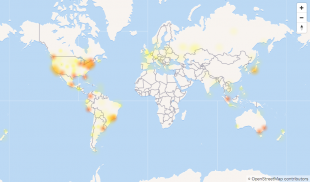 Youtube の障害発生マップ