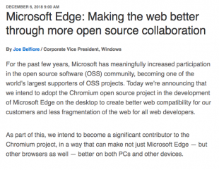 Microsoft Edge: Making the web better through more open source collaboration