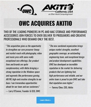 OWC ACQUIRES AKITIO