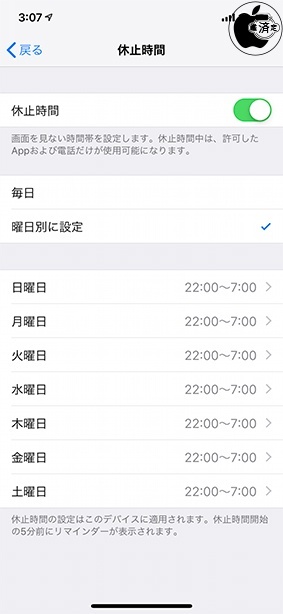 iOS 12.2:スクリーンタイム