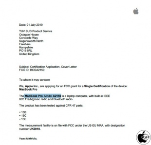 FCC ID BCGA2159 Laptop computer