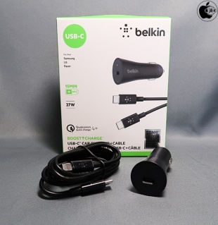 BOOST↑CHARGE 車載充電器（27W USB-C、Quick Charge 4+、USB-C to C ケーブル付き）