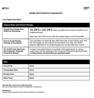 Apple Card Customer Agreement