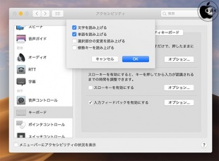 macOS Catalina:キーボード