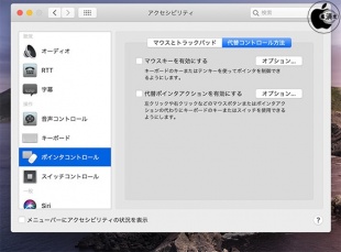 macOS Catalina:ポインタコントロール