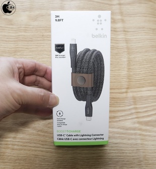Belkin BOOST↑CHARGE USB-C Cable with Lightning Connector + Strap (3 m/10 ft.)