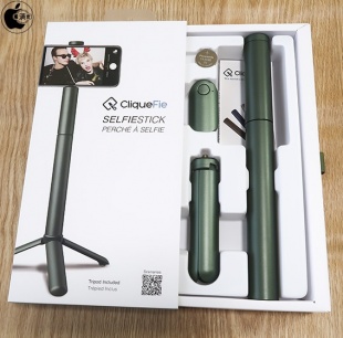 CliqueFie Selfie Stick with Tripod - Green