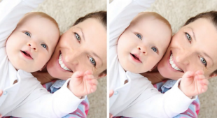  傾いた顔をまっすぐに