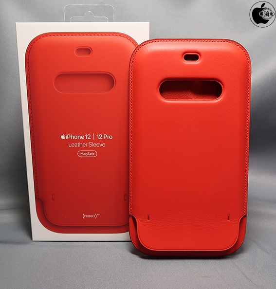 iPhone 12 mini+純正レザースリーブ+非純正MagSafe対応モババ