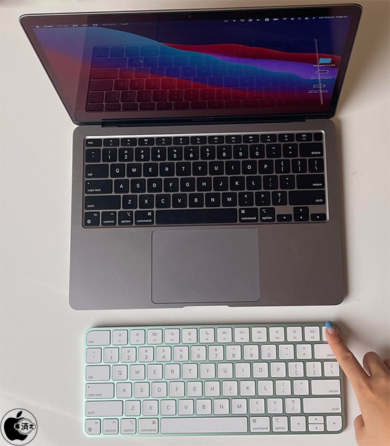 iMac (24-inch, M1, 2021)付属のTouch ID搭載Magic Keyboardは、他のM1 