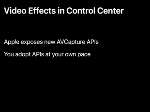 Control Centerのビデオエフェクト