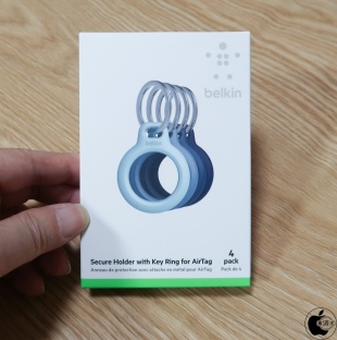 Belkin AirTag用キーリング付きセキュアホルダー(4個入り)