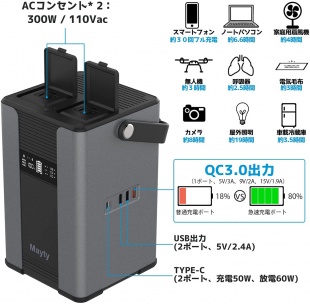 Mayty 300Wポータブル電源