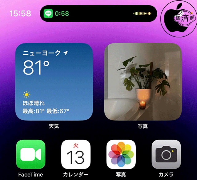 Dynamic Island：LINE通話