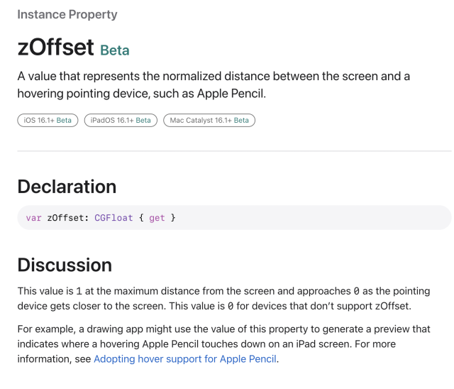 iPadOS 16.1：zOffset