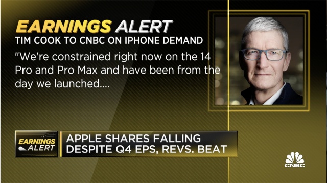 CNBC：Apple beats but comes up light on iPhone sales and services