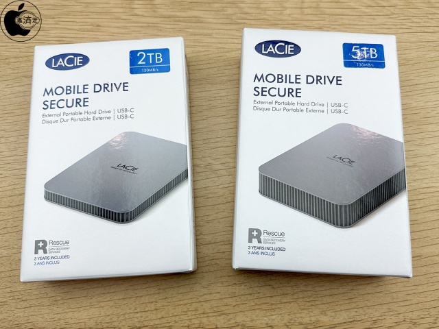 LaCie Mobile Drive Secure USB-C（Rescue付き）
