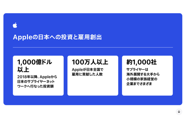 Appleの日本への投資と雇用創出