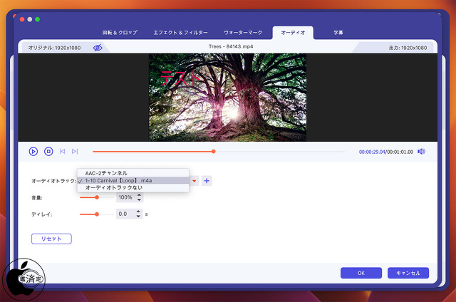 Aiseesoft Mac 動画変換 究極：オーディオ