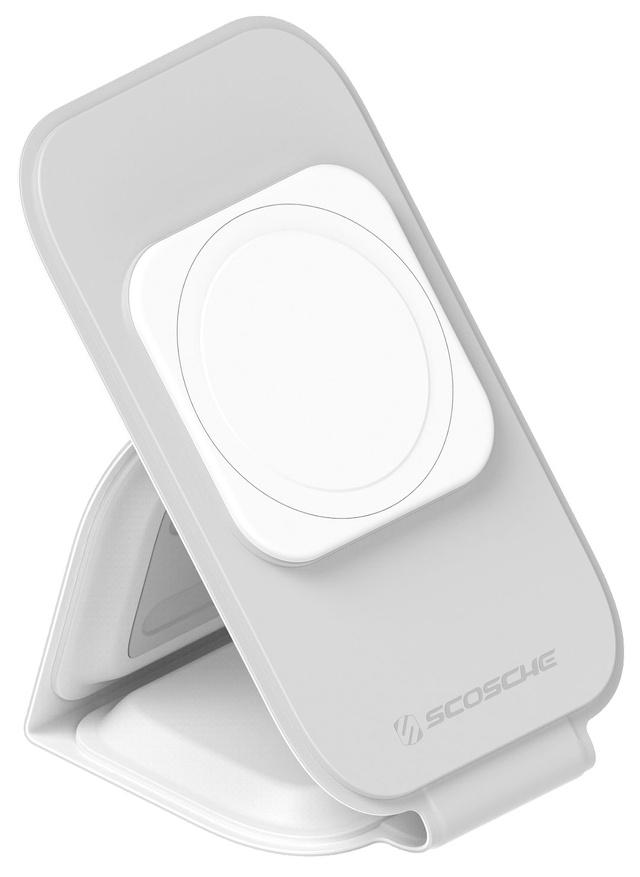 Scosche BaseCharge MS Fold-N-Go – Foldable 2-in-1 Wireless Charging Phone Stand